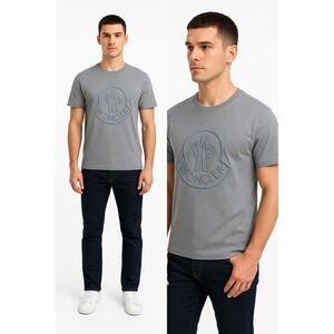 Moncler Genius - 2 Moncler 1952 Tonal Big Logo T-Shirt Gray - Size 2XL